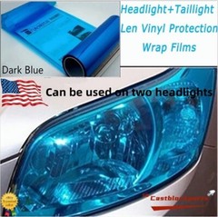 12″x78″ Gloss Deep Blue Film Tint Lens Vinyl Wrap Fit For Headlight taillight