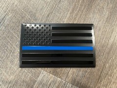 5″x 3″ American Black Metal Flag Emblem Sticker USA Thin Blue Line Thin Red Line