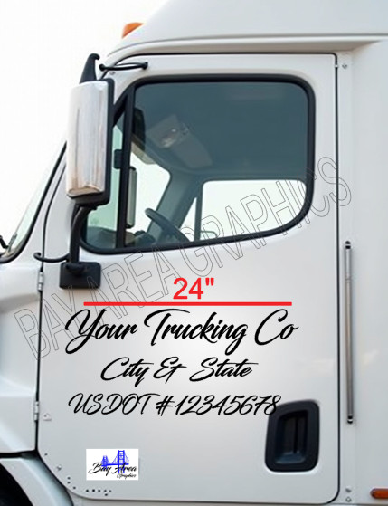 ORACAL 651 CUSTOM DOOR VINYL DECALS SET OF 2 FOR COMMERCIAL TRUCK
