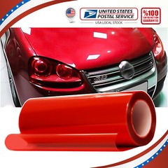 Premium Red Headlight Tint Film Taillight Vinyl Wrap Fog Light Bulbs Light US