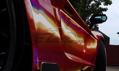 Holographic Carbon Fiber Red Laser Chrome Car Vinyl Wrap Sheet Decal Sticker
