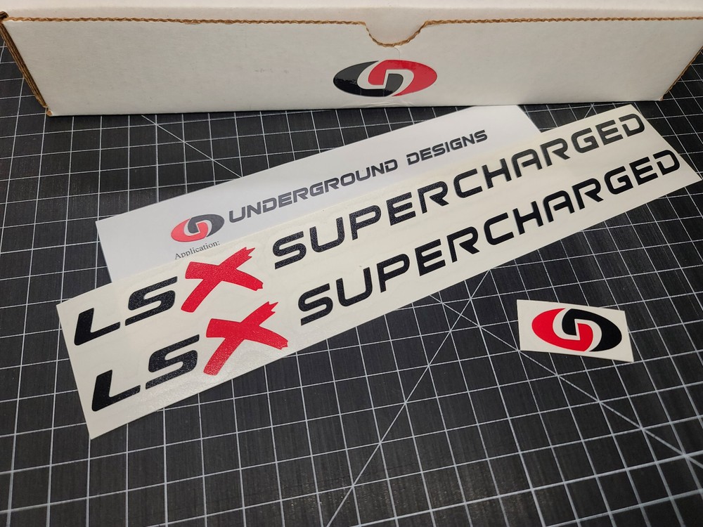 LSX Supercharged Decals (2pk) Hood Window Blower Stickers LS1 LS6 LS2 LS3 LS7