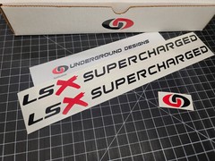 LSX Supercharged Decals (2pk) Hood Window Blower Stickers LS1 LS6 LS2 LS3 LS7