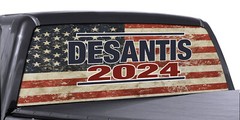 Desantis 2024 Rear Window Full Color Distressed American Flag Perforated Decal