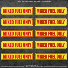 10x Mixed fuel only sticker decal label garage oil gas vehicle truck diesel