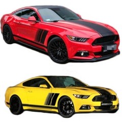 Racing Stripes Car Sticker For Ford Mustang GT Bonnet Roof Rear Side Skirt Decal