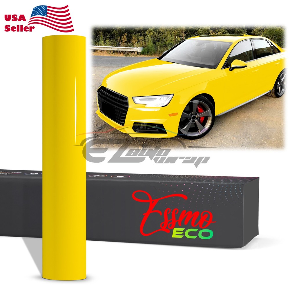 4″x8″ Sample PPF Lemon Yellow Gloss Vinyl Paint Protection Film Scratch Car Wrap