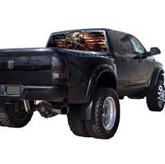 Truck Back Window Graphics American Flag Eagle (P546) See Through Rear Decal