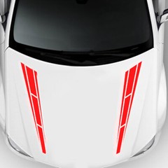 2Pcs 4.5” x 31” Red Vinyl Car Hood Graphic Decals Racing Sport Stripe Sticker