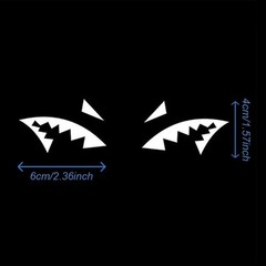 Shark Mouth Reflective Universal Stickers Shark Fin Self-Adhesive Decals