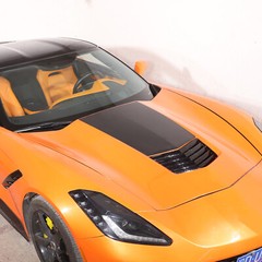 Car Front Hood Scoop Stinger Decal Vinyl For 2014-2019 Corvette C7 Stingray 1PCS