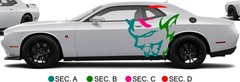 For 2013 – 2023 Dodge Challenger Demon Head Side Design (Includes Both Sides)
