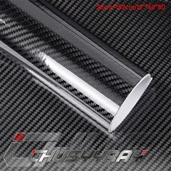 Pack of 1 Premium 5D Glossy Black Carbon Fiber Vinyl Film for Car Wrap DIY
