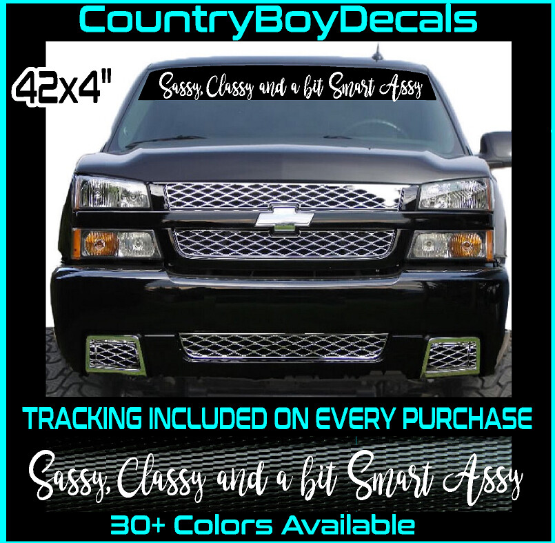 Sassy Classy and a bit Smart Assy VINYL DECAL 42″ Truck Car Princess Queen Girl
