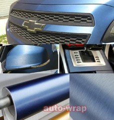 12″ x 60″ – Hot Car Metallic Matte Brushed Steel Vinyl Wrap Sticker D Blue Decal