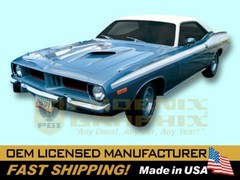 1973 1974 Plymouth Barracuda ‘Cuda Decals & Upper Body Stripes Kit