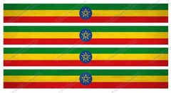 4Pcs Ethiopia Ethiopian Racing Stripes Vintage Style Flag Sticker Decals 6″