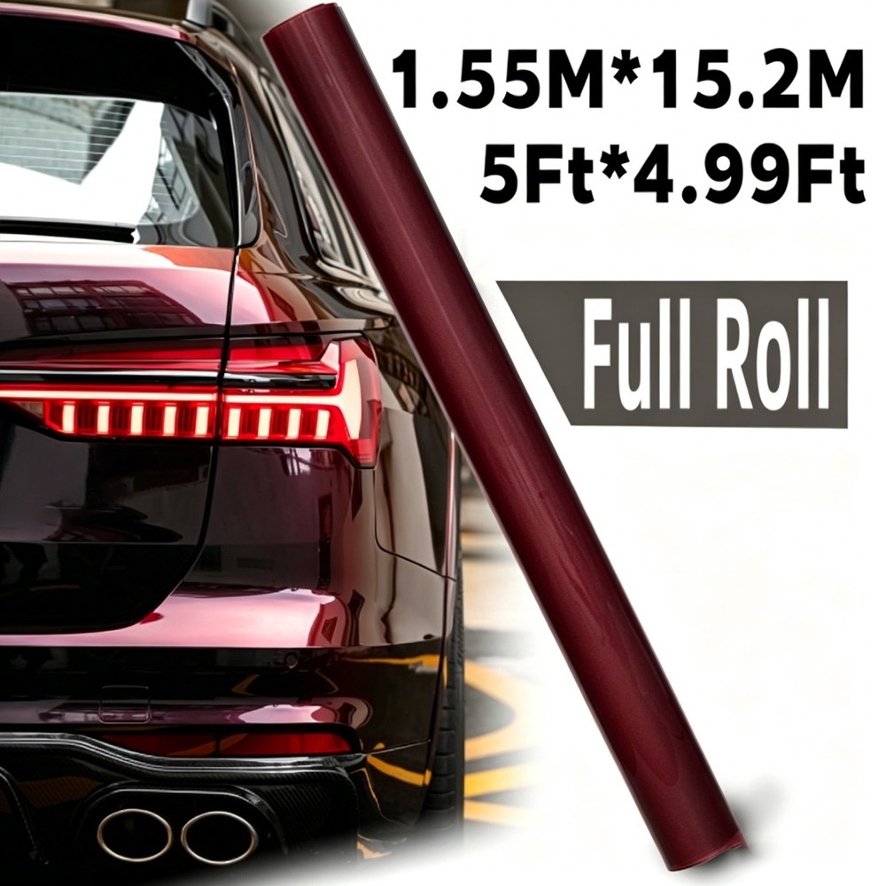 5FTx50FT Gloss Black Red Chameleon Color Shift Vinyl Wrap Car Film US Stock