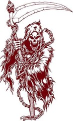 Grim Reaper Skull Scythe Skeleton Death Car Truck Window Vinyl Decal Sticker