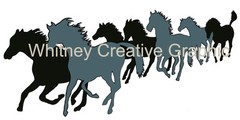 Running horses Large Graphic for RV, Horse Trailer, Wall High Quality 50X23 inch