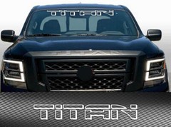 TITAN Text Windshield Vinyl Decal Sticker Banner Graphic Fits Nissan Truck A