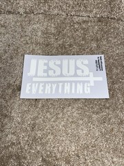 Jesus Over Everything Car Decal Window Vinyl Sticker White