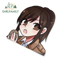 EARLFAMILY 5.1″ attack titan peek Eren Mikasa Levi Car Sticker Cartoon Car Label