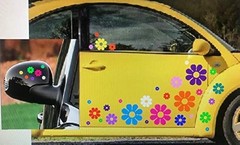 40 Vibrant Daisy Flower Car Stickers – Bright Rainbow Decals for Customization