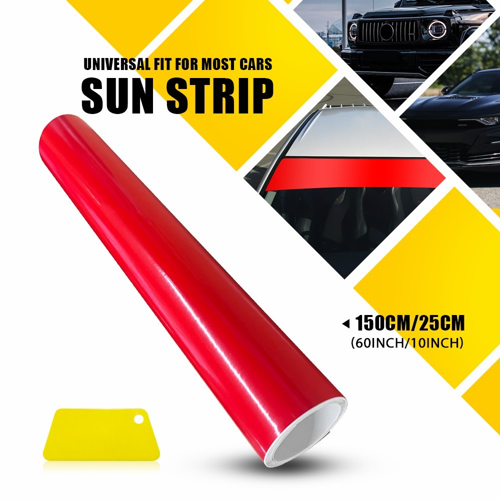 Car Window Sun Visor Strip Film Windshield Front UV Shade Decal Banner 60″x10″