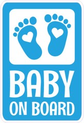 Baby on Board Rectangle Blue Logo Bumper Sticker Window Decal Multiple Sizes