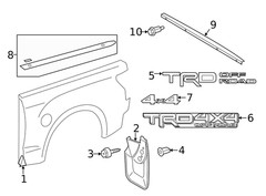 Genuine Toyota Truck Bed Decal (Left Right Rear) 75996-0C080-A3