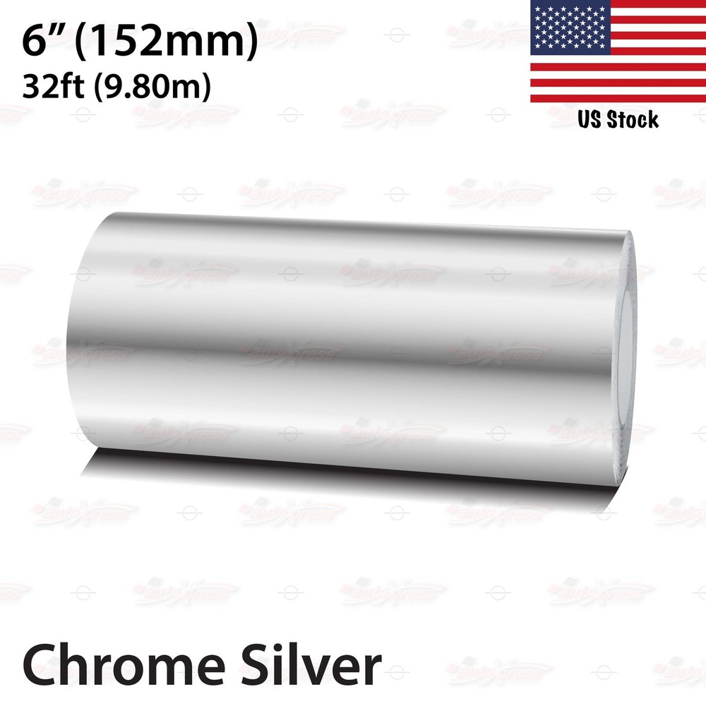6″ Roll Vinyl Pinstriping Pin Stripe Line Tape Decal Sticker 152mm CHROME SILVER
