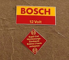 STICKER DECAL BLUE IGNITION BOSCH COIL 12V FOR BMW VW PORSCHE MERCEDES OPEL