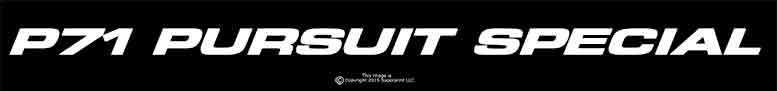 X1 “P71 Pursuit Special” Plain Police Car Package Viny Decal P71, 9C1