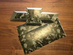 CJ 2 Silverado Digital Camo Universal Chevy Bowtie Vinyl Emblem Stickers