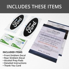 BocaDecals Emblem Overlay Insert Decals For 2013-2020 Ford Fusion (Set of 2)
