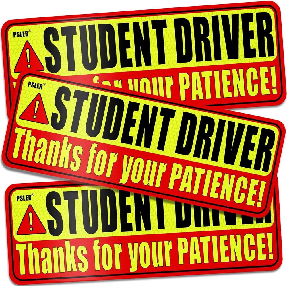 Student Driver Magnet Bumper Stickers For A New Driver Magnet Car Sign (3 Pack)