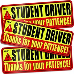 Student Driver Magnet Bumper Stickers For A New Driver Magnet Car Sign (3 Pack)
