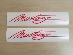 2pcs Mustang Script Signature Decal Vinyl Sticker for Ford Mustang Car