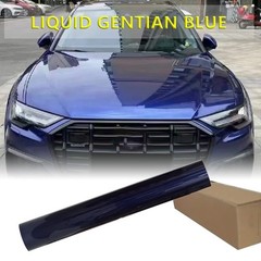 5FTx50FT PET Gentian Blue Metallic Vinyl Wrap Self-Adhesive Air Release US Stock