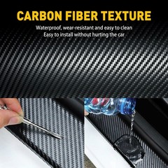 1X Car Carbon Fiber Vinyl Film Sticker Protect Door Sill Scuff Anti Scratch Tape