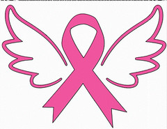 Cancer Ribbon with Wings Car Window – Premium Vinyl Decal/Sticker 5.5×4 inches
