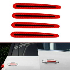 4pcs Night Reflective Car Door Handle Sticker Safety Distance Warning Film Decal