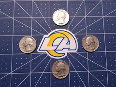 8PCS LA RAMS SUPERBOWL CAMPION STICKERS