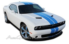 Rally Racing Stripes Hood Vinyl Graphics Decals for 2015-2023 Dodge Challenger