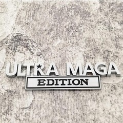 2Pcs 3D Zinc Alloy ULTRA MAGA EDITION Metal Letter Badge Car Emblem Bumper Decal