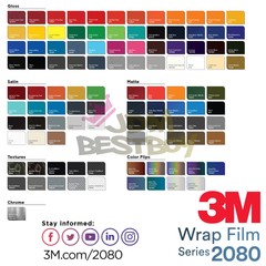 3M 2080 Gloss Satin Matte Carbon Fiber Flip Vinyl Wrap Vehicle Film Decal Sheet