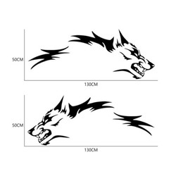 2Pcs Wolf Fashion Car Stickers Door Side Vinyl Decals 130cm*45cm Universal Black