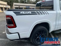 For Ram 1500 Stripes Side Bed Rail 3m Vinyl Graphics Stickers Decals 2009-2024