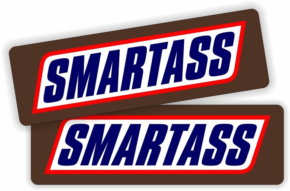 pair – 1.5″x5″ SMART ASS Vinyl Tool Box Stickers funny Construction Decals